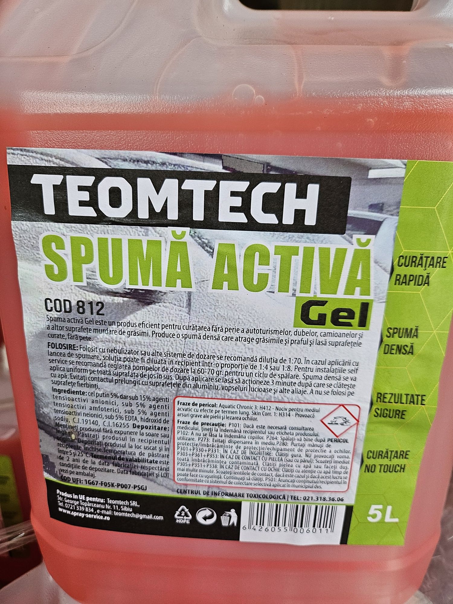 Spuma activa 20L=22KG.1L+50L apa.Pompa Frisca!Auto+camion