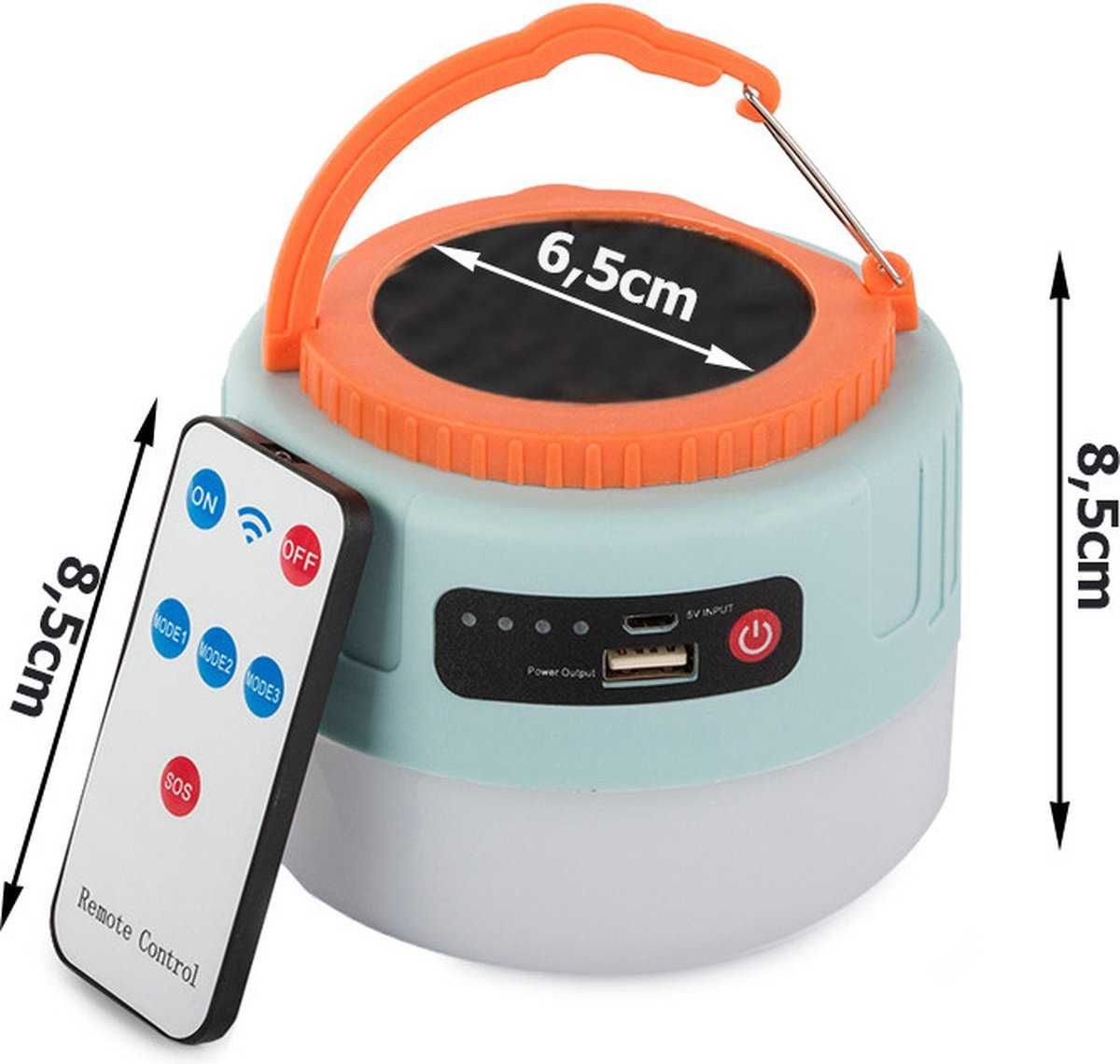 Lampa solara portabila cu LED, USB, telecomanda si functie powerbank
