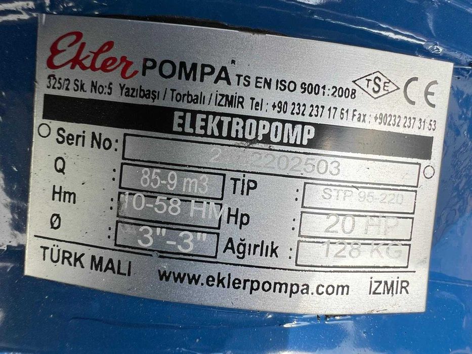 Pompa electrica pt. irigatii Ekler STP 95-220 (3”;  58 m ; 85 m3/h)
