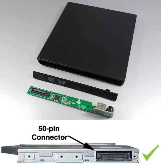 Rack extern USB pentru unitatea optica CD/DVD 12MM Slim PATA (ATAPI)