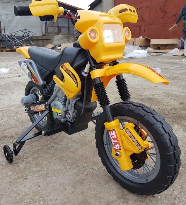 Motocicleta electrica pentru copii 2-5 ani Enduro 30W 6V #Galben