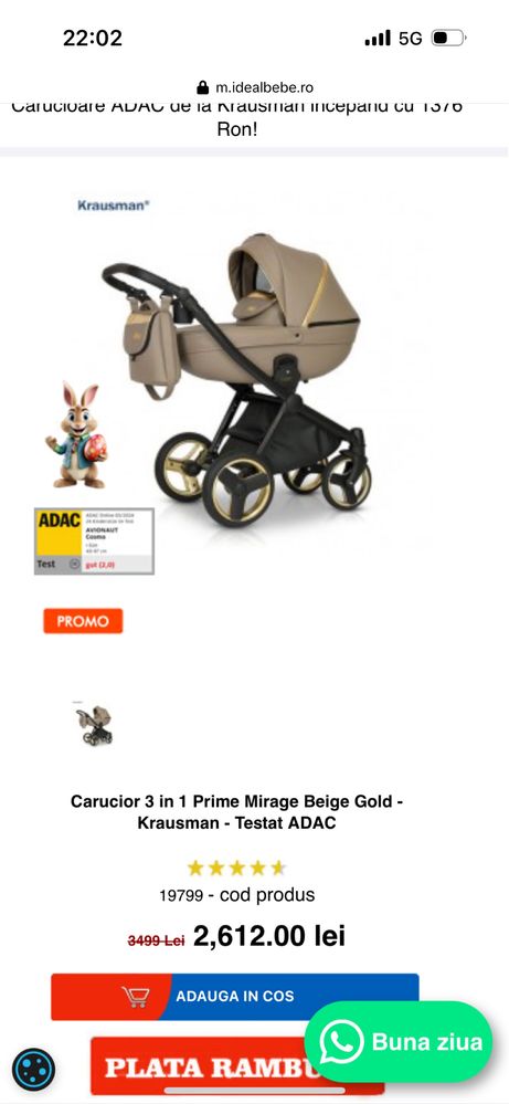 Carucior Krausman 3 in 1 Prime Mirage Gold