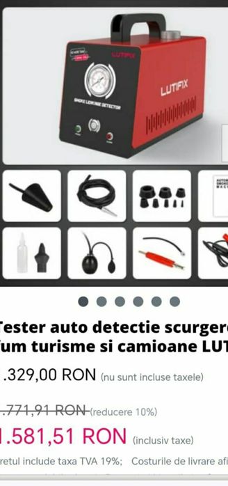 Tester auto detecție scurgere fum turisme și camione Lutifix nou un cu