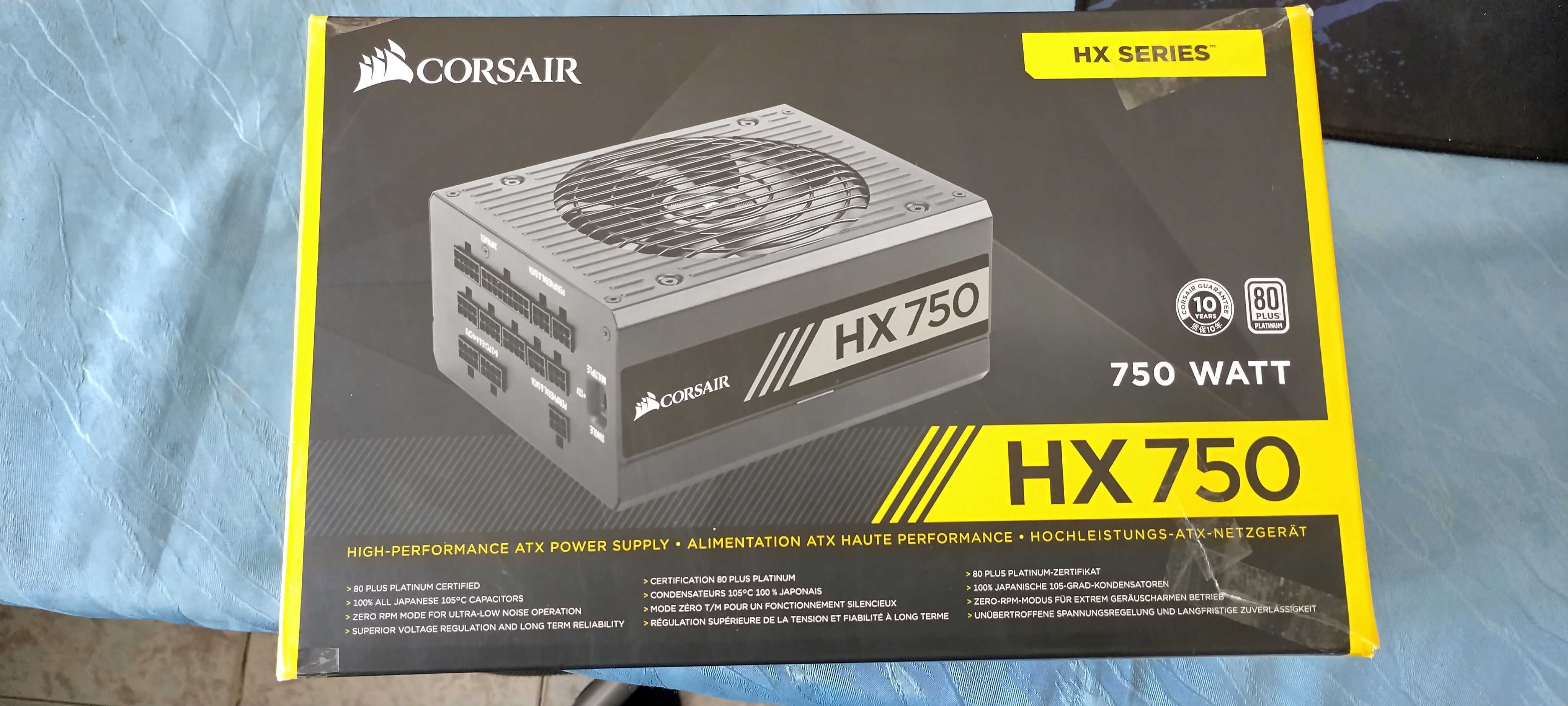 Захранване Corsair HX750 W, 80+ Platinum, Fully modular