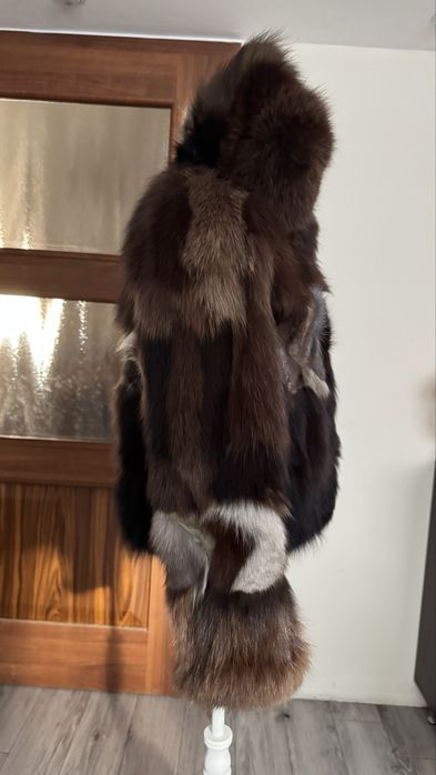 Blana naturala de vulpe multicolora