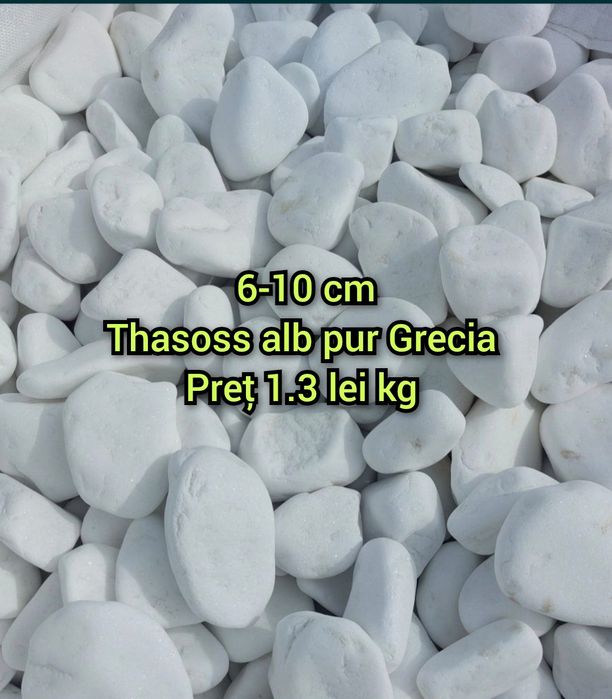 Piatra decorativa thasoss alb pur Grecia Diferite dimensiuni