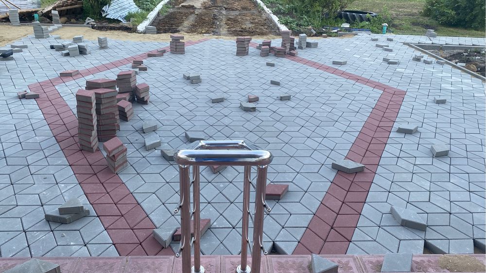 Укладка брусчатки,установка поребриков и бордюров