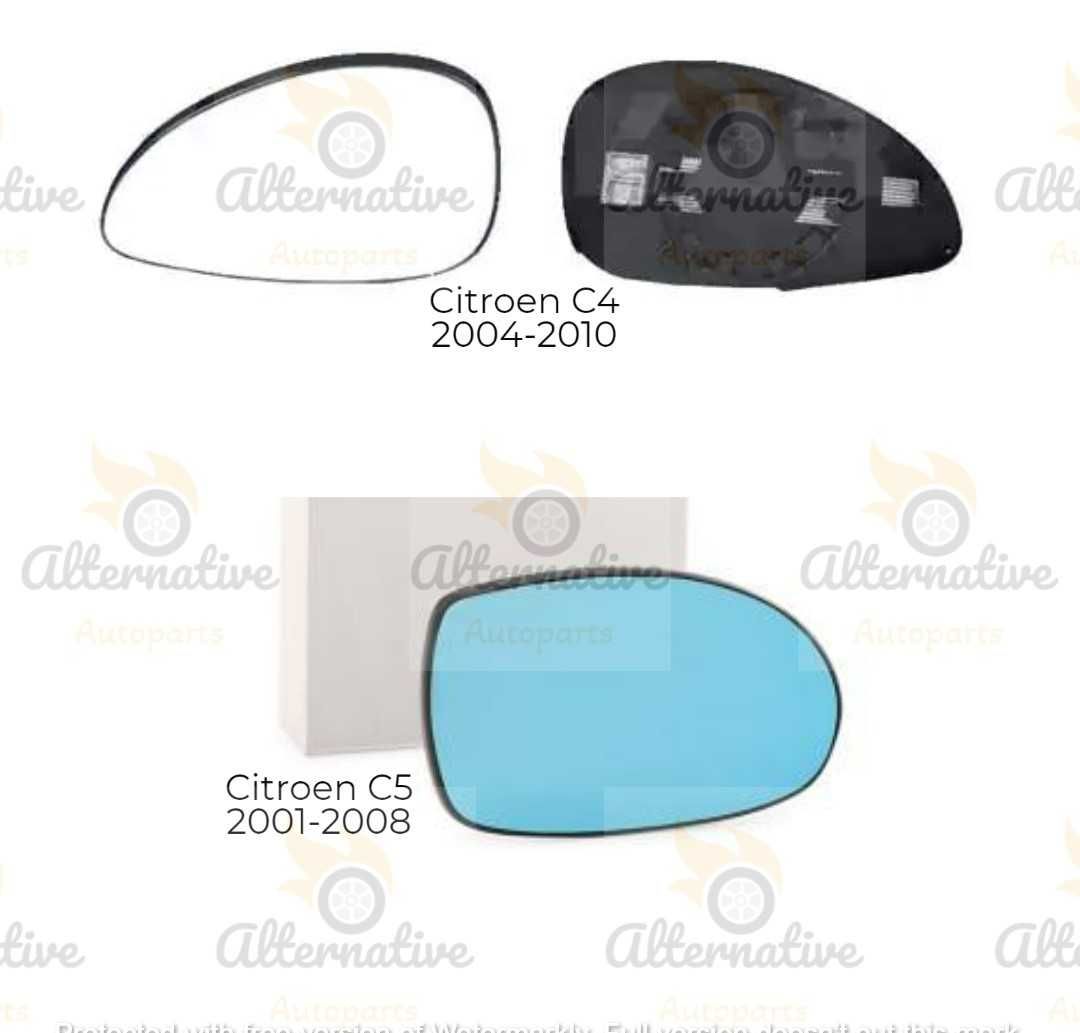 Стъкло за огледало за Citroen C5,Citroen C4, 2001-2008/Ситроен Ц4,Ц5