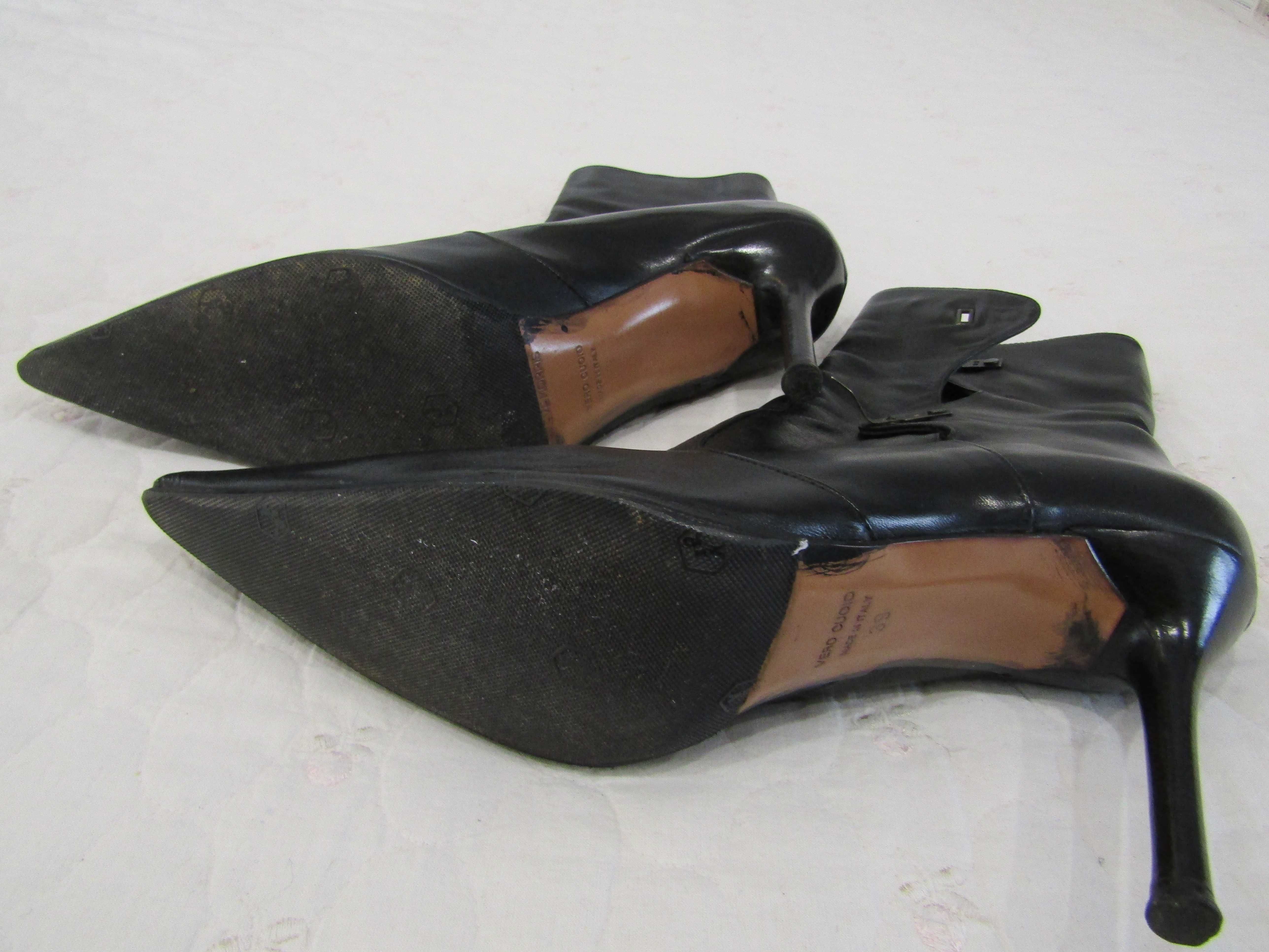 Pantofi Femei Tot Piele Negru Italia 39 Marca Steve Morris Foarte Buna