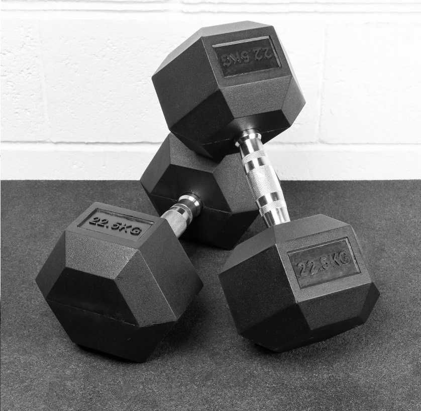 Дъмбели Хекс Pro , Фиксирани Гири HEX 2 × 22.5 кг, Dumbbells