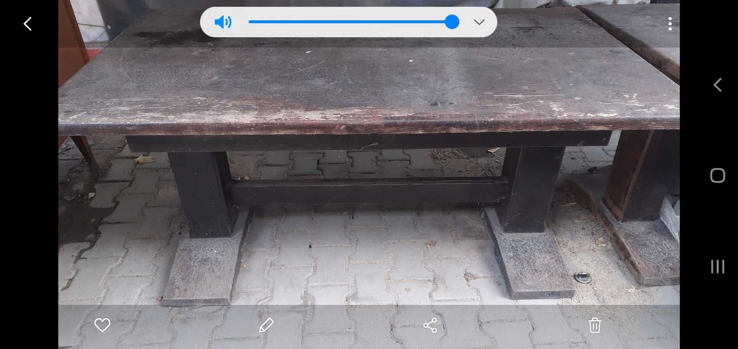 дървена маса за двор дебелина 4см.