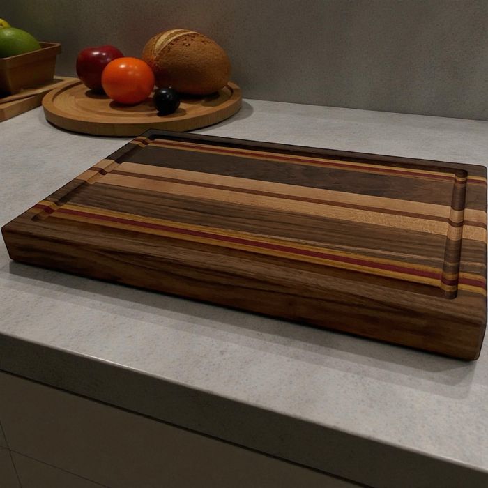 Дървени дъски за сервиране и рязане – инкрустация, смола, гравюра.