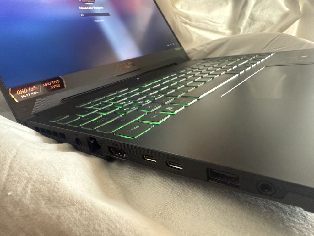 Лаптоп Asus TUF F15/QHD 165Hz 100% DCI-P3/i7 12700H/RTX 4060/1TB SSD/