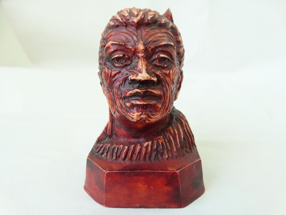 RAZBOINIC SAMOAN MAORI Bust Rosu Rasina Statueta Sculptura Figurina