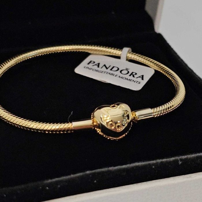 Brățară Pandora cu cristale - Aur, in cutie
