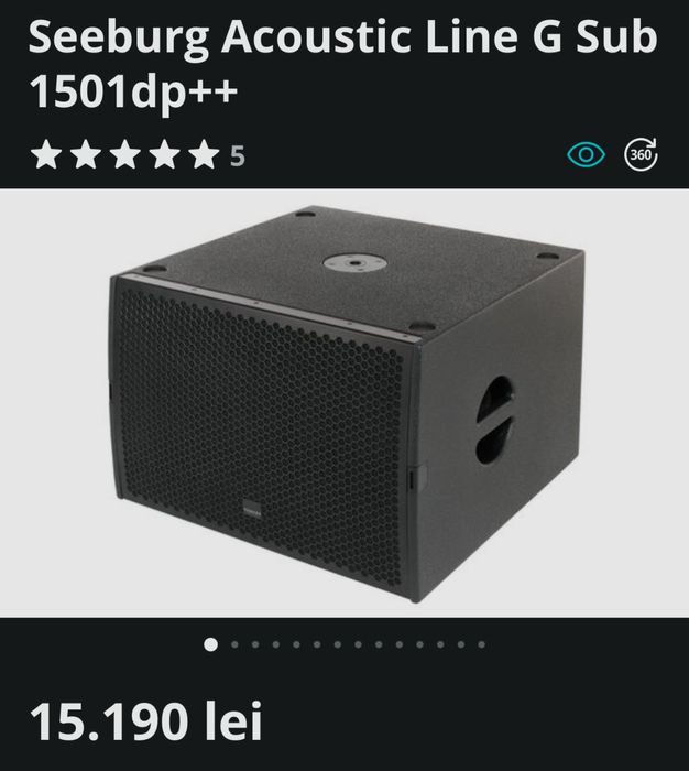 Subwoofer activ Seeburg G1501DP++ impecabil Aprilie 2025