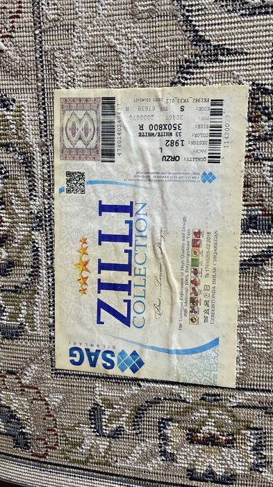 ZILLI GILAM Yangidek srochna sotiladi