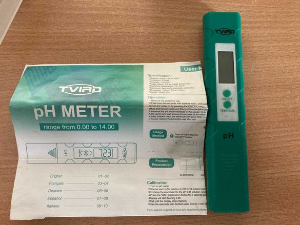 PH метър\измервател Tvird с термометър