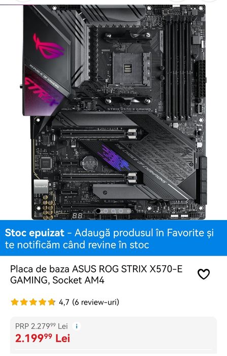 Placa de baza ASUS ROG STRIX X570-E GAMING, Socket AM4