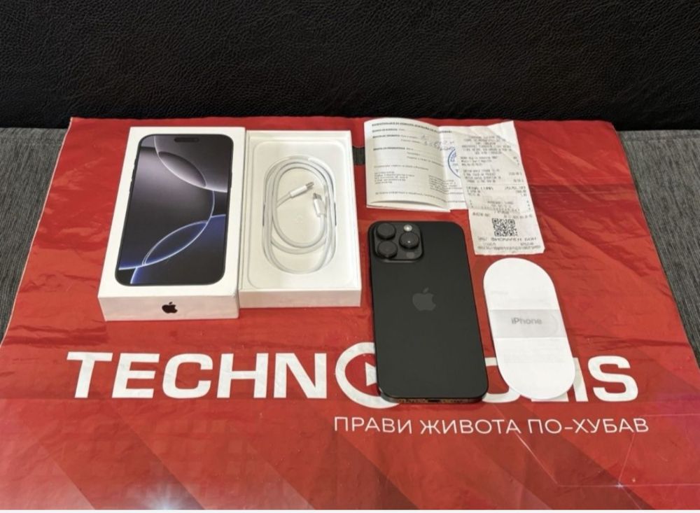 KATO НОВ 256GB iPhone 16 Pro MAX Технополис Гаранция 2026г. Black