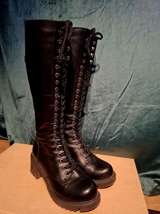 Cizme lungi Dasha de piele