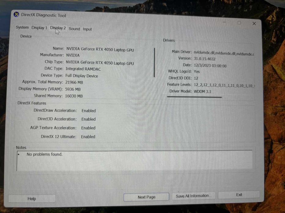 Acer Nitro ANV16-41 – Ryzen 7 8845HS/RTX 4050 6GB / 32GB RAM / 1TB SSD