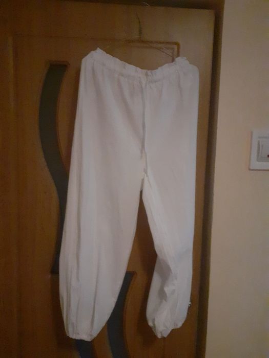 Pantalon Alb Bumbac 100% Nou XL