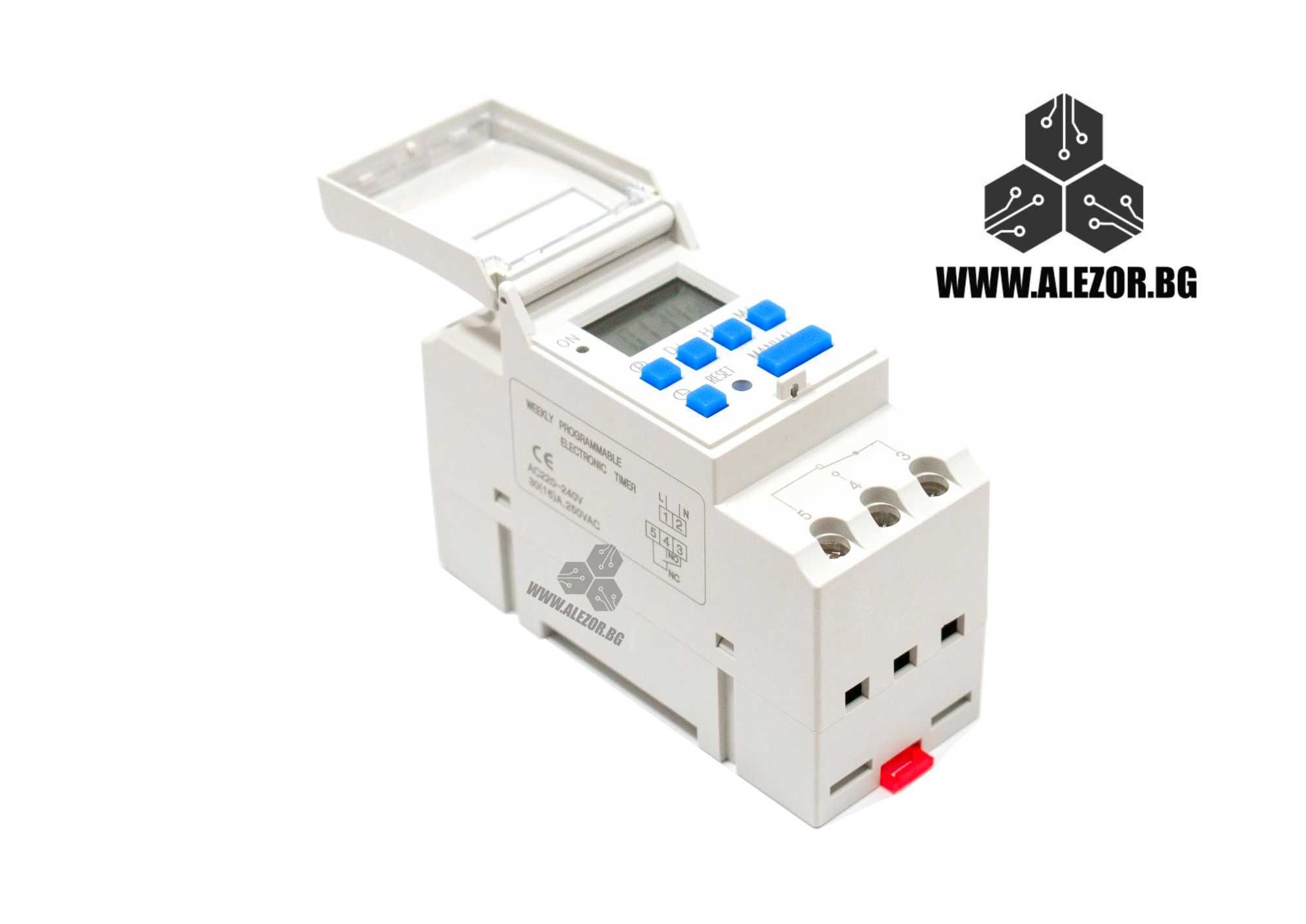 Таймер Седмичен с 20 програми, 220V AC, Релеен Изход, 20200171