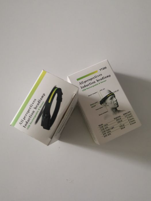 Lanterna de cap cu LED COB & XPE și SENZOR mișcare cu acumulator