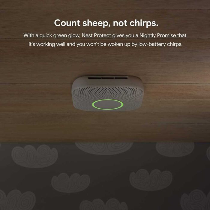 Senzor de CO & Fum Nest Protect,Google Nest,pe baterii,Wi-Fi ,sigilat