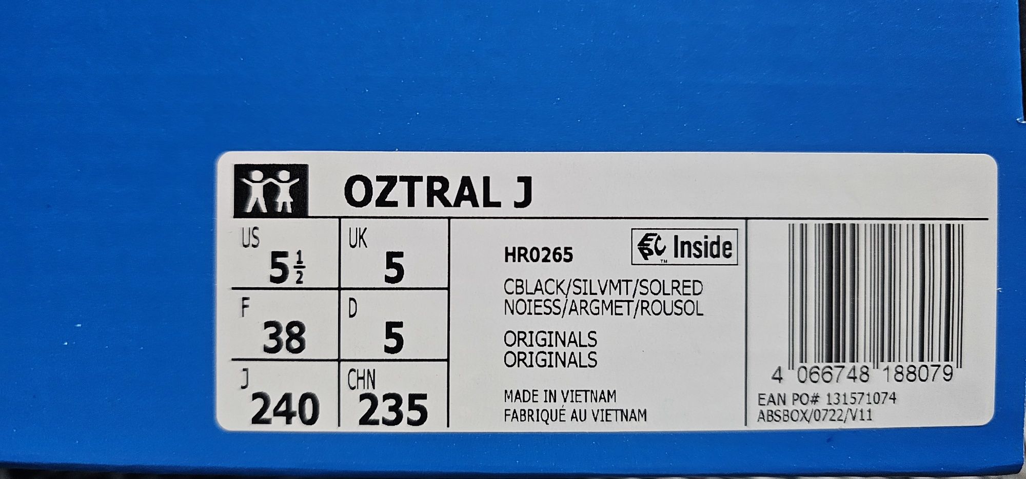 Adidas Oztral - noi, 100% originali -38 - talpa ortopedica