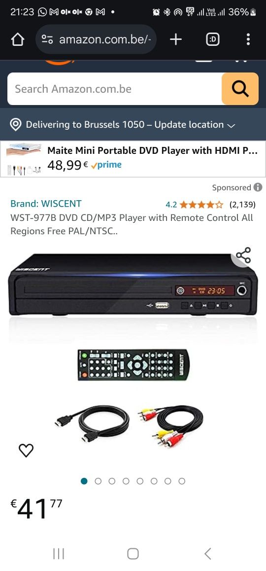 WST-977B DVD CD/MP3 Player cu telecomandă Toate regiunile Gratuit PAL/