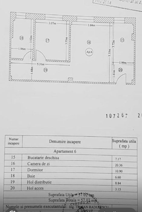 De închiriat Ap. 2 camere,bucătăria open-space,parter,bloc 3 etaje ,