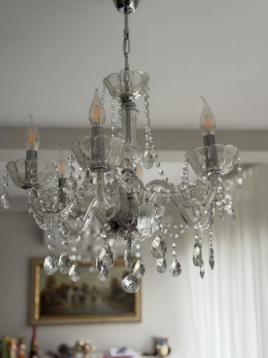 Candelabru Lustra Cristal 6 becuri led eleganta