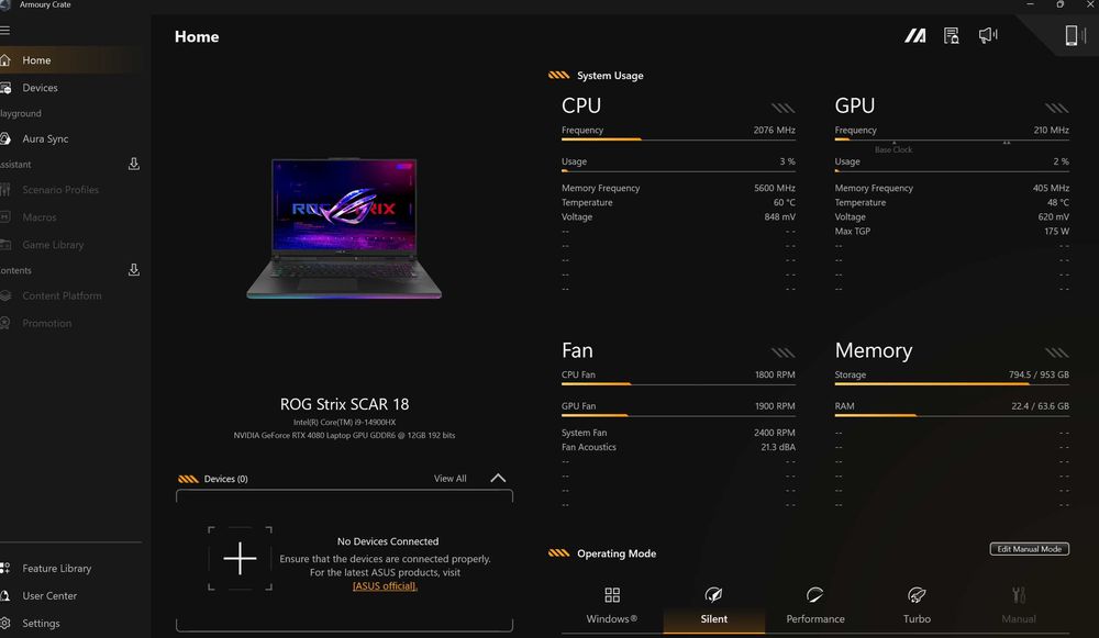 Laptop ASUS Gaming 18'' ROG Strix SCAR i9 64GB RTX 4080 garantie 2 ani