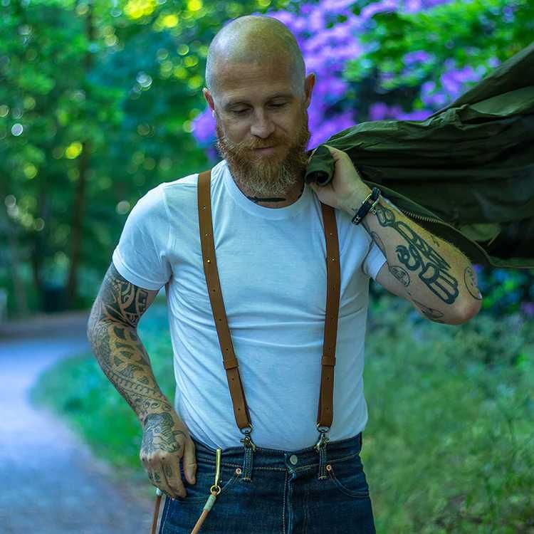 Wiseguy Suspenders/нови/естествена кожа/тиранти