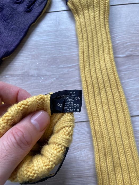 Etro Milano Cashmere женски ръкавици от кашмир и кожа размер 8