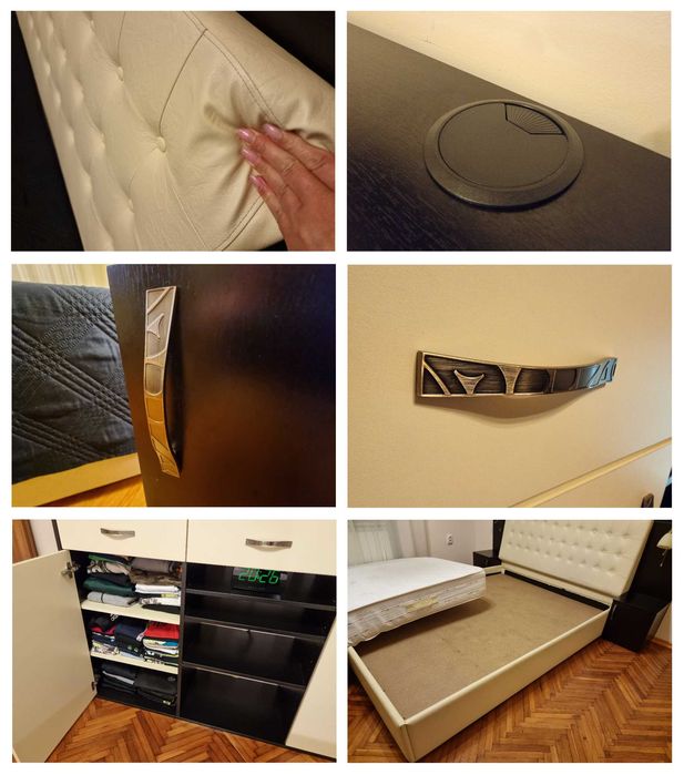 Pat matrimonial dormitor, pat dublu 160x200 cu noptiere