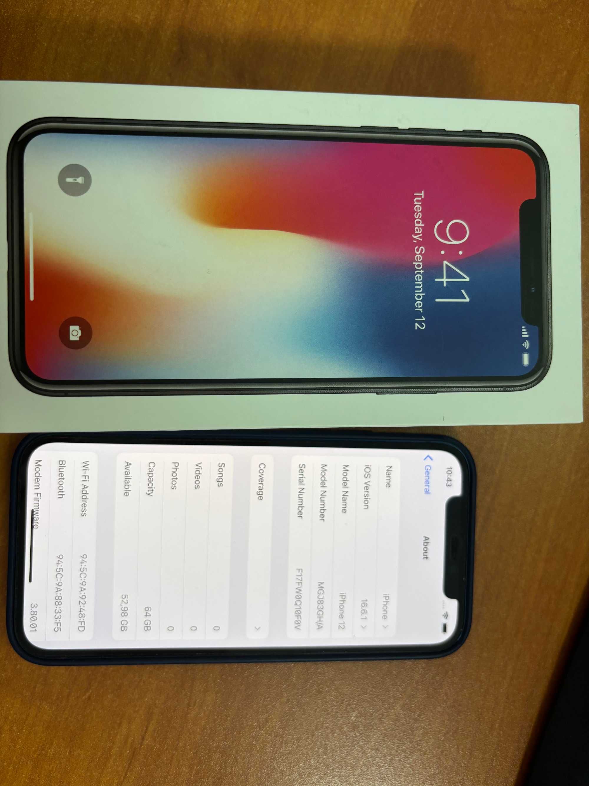 iPhone 12 64GB Blue – Батерия 91%, Отлично състояние