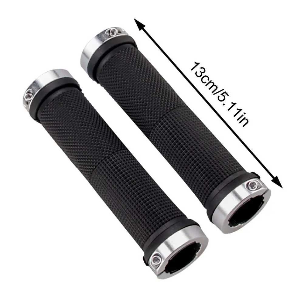 Mansoane gri bicicleta aluminiu ghidon grip Lock-On argintiu