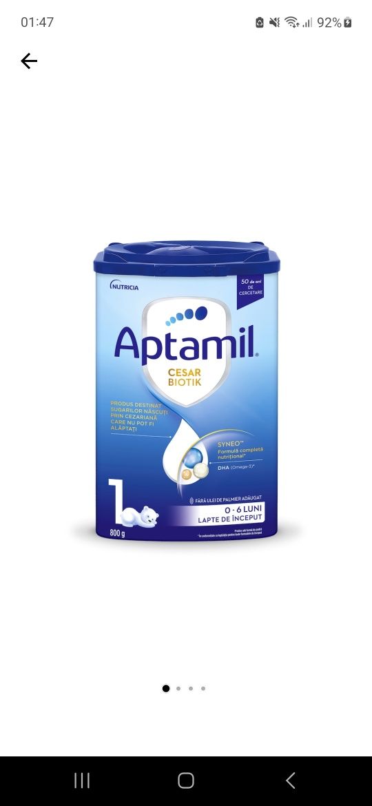 Lapte praf Aptamil Cesar Biotic 1 (0-6 luni)