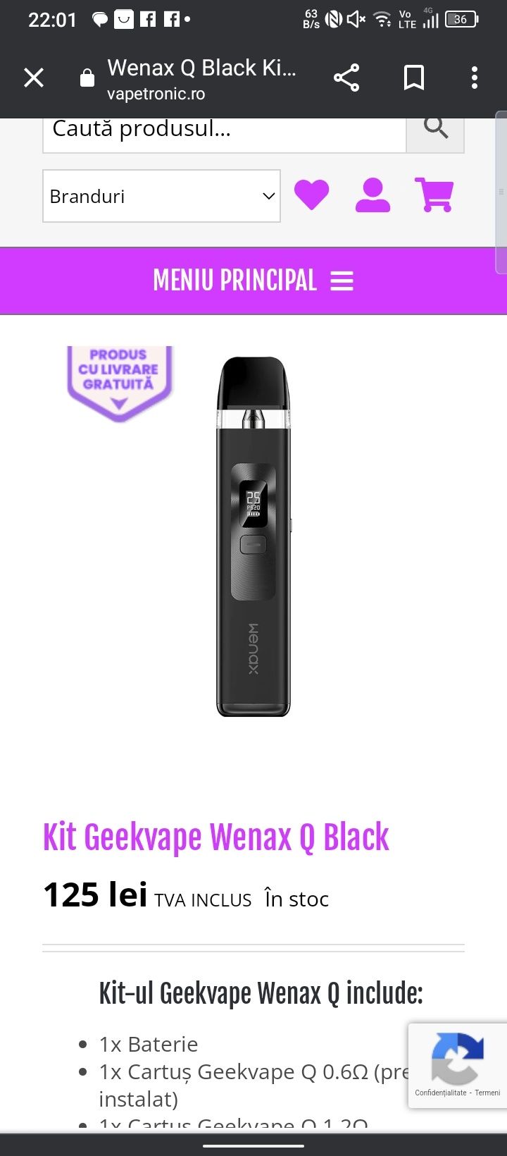 Kit grekvape Wenax Q Black