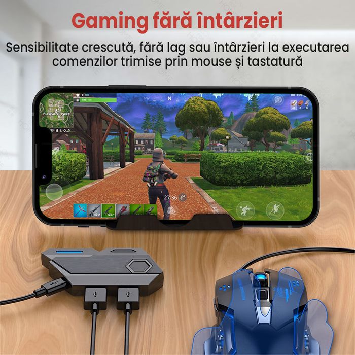 Set gaming cu tastatura iluminata gaming 39 taste one hand si mouse