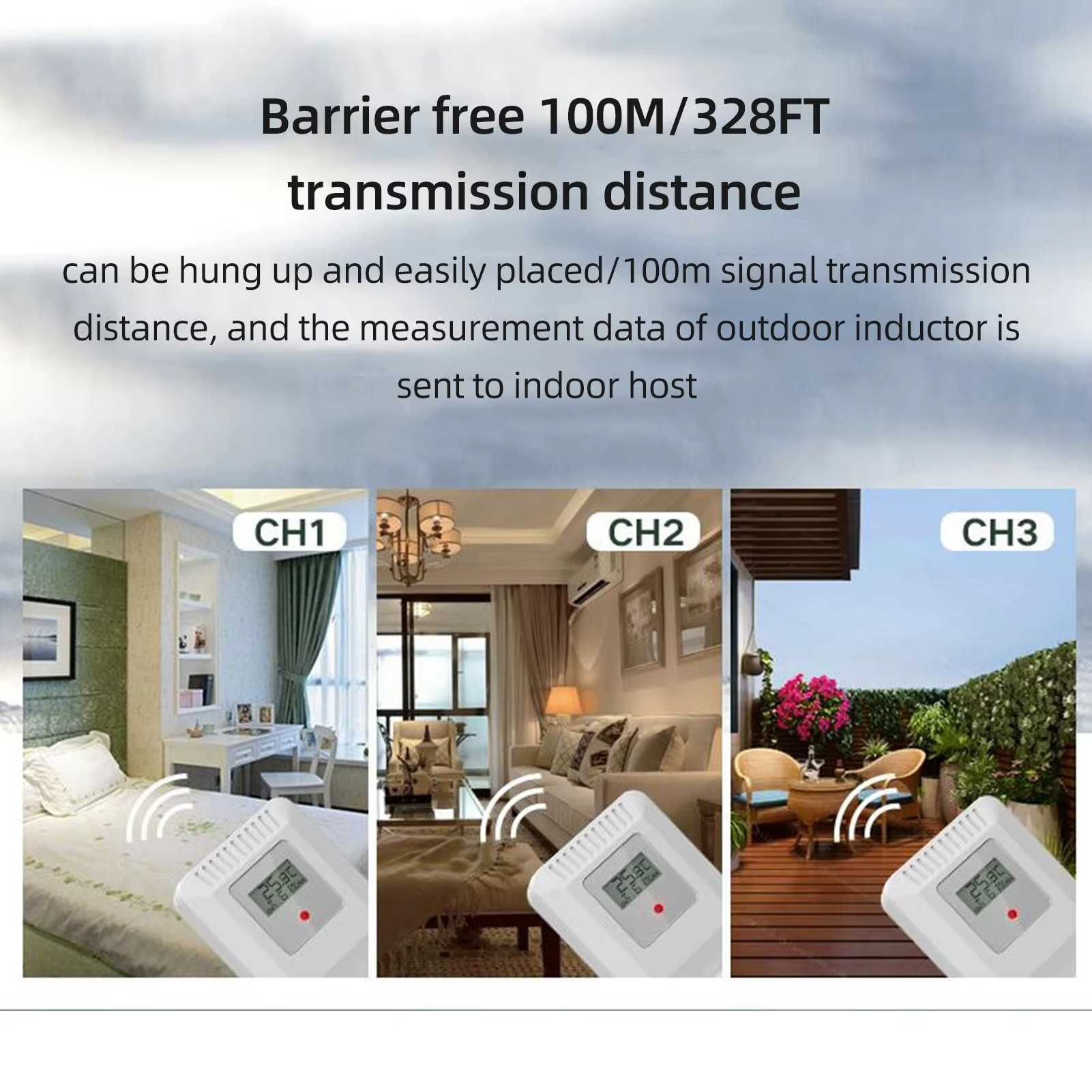 Смарт метеорологична станция Wi-Fi Tuya Smart Life с 3 сензора
