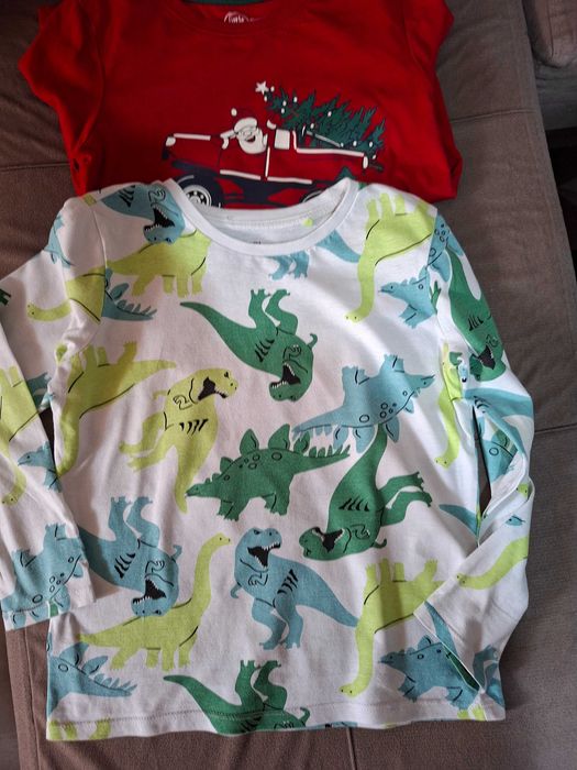 Детски лот памучни блузки 7бр плюс дънки с ластик 128 размер