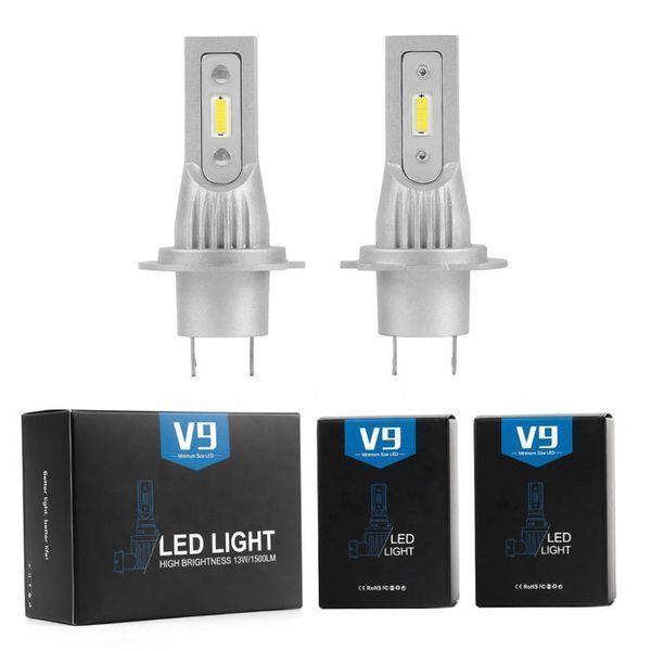 V9 Диодни LED крушки H7, 13w, 1500 lm, без вентилатор, 12V-24V