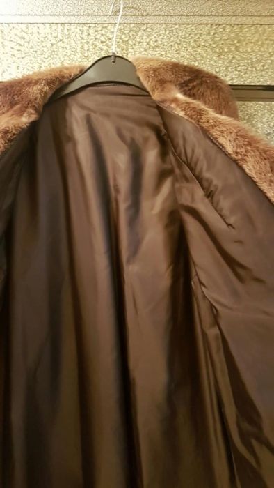 Haina blana lunga vizon naturala