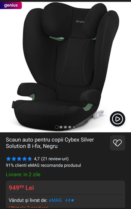 Scaun auto pentru copii Cybex Silver Solution B i-fix
