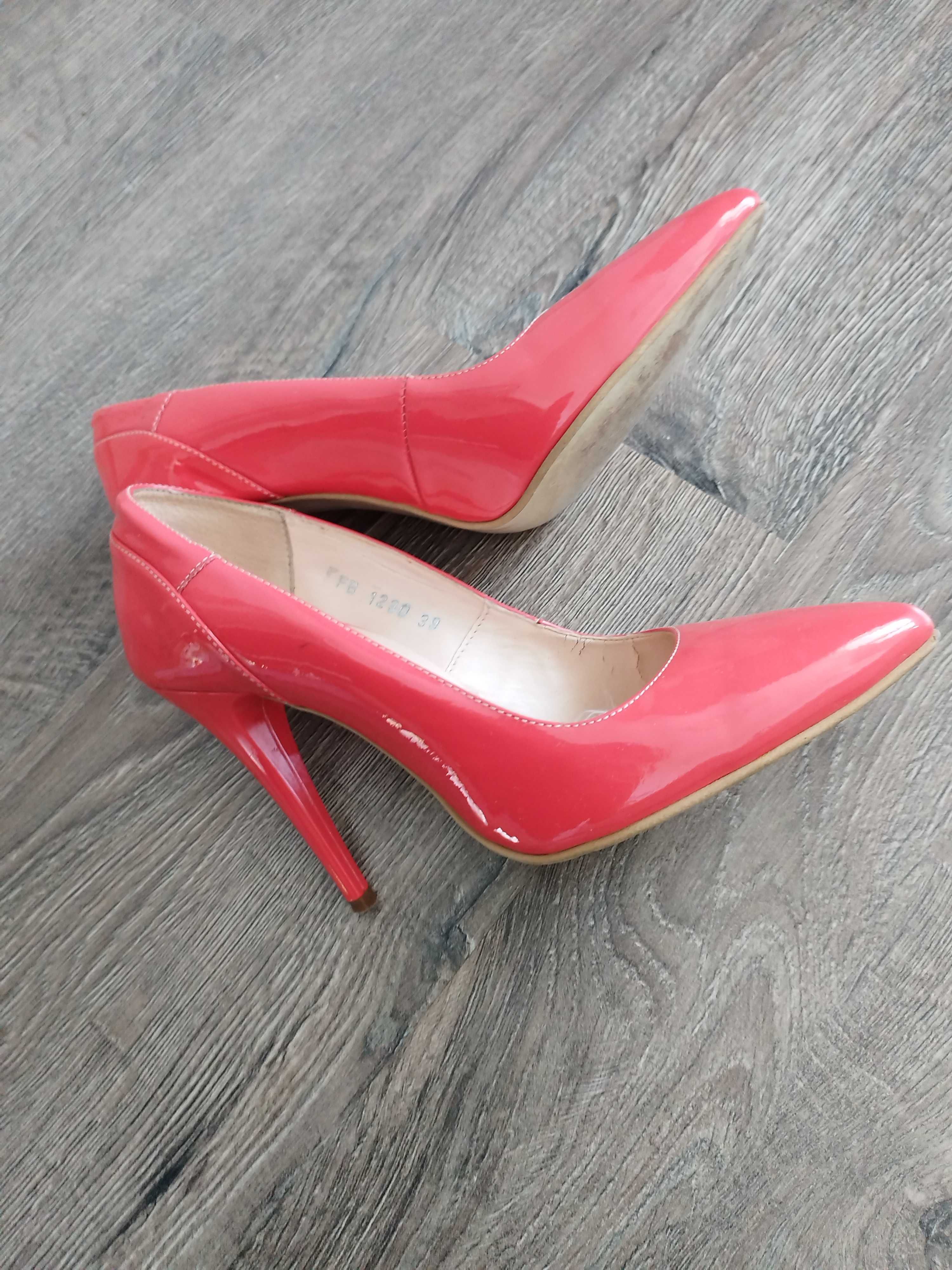 Pantofi piele stiletto marimea 39 toc inalt