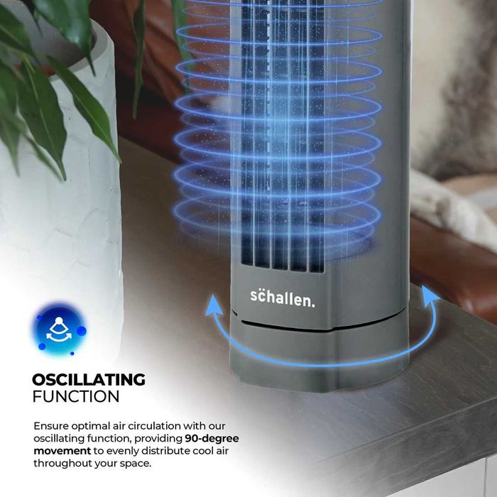 Schallen 15"  охлаждащ тих осцилационен настолен мини кулов вентилатор